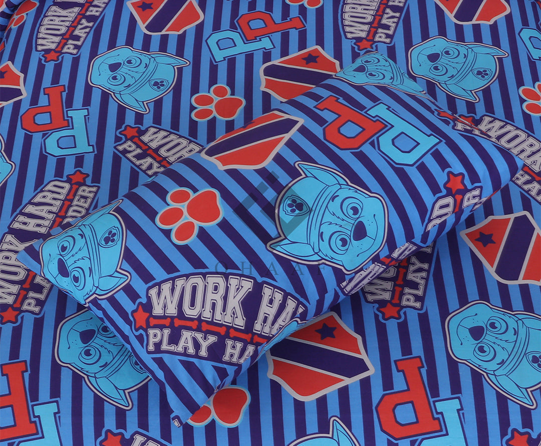 WORK HARD-KIDS BEDSHEET SET