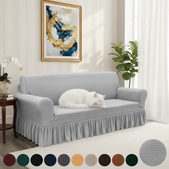 SILVER TURKISH SOFA COVER