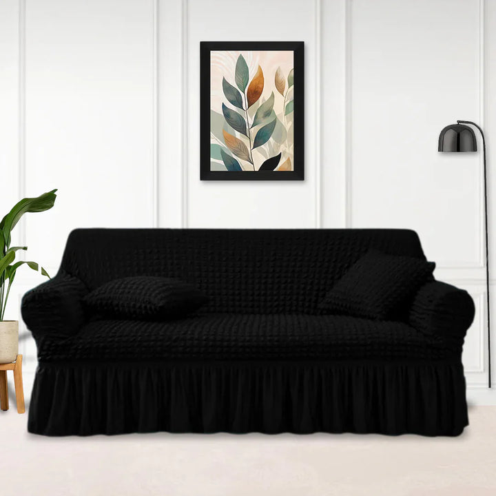 BLACK FITTED BUBBLE SOFA COVER