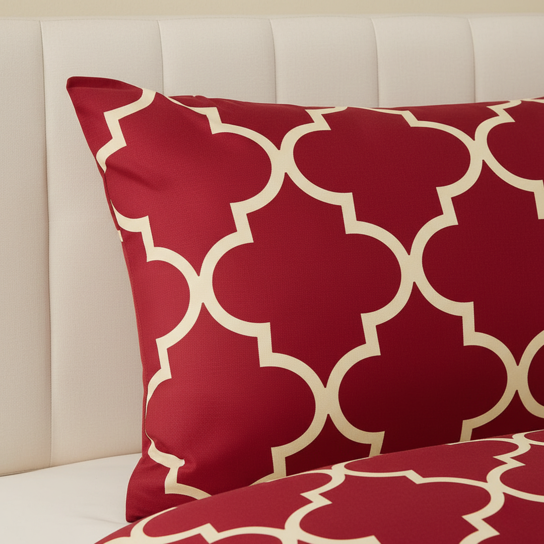 RED PENDORA SINGLE BEDSHEET SET