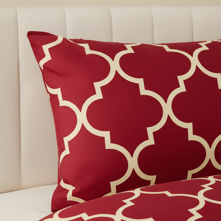 RED PENDORA SINGLE BEDSHEET SET