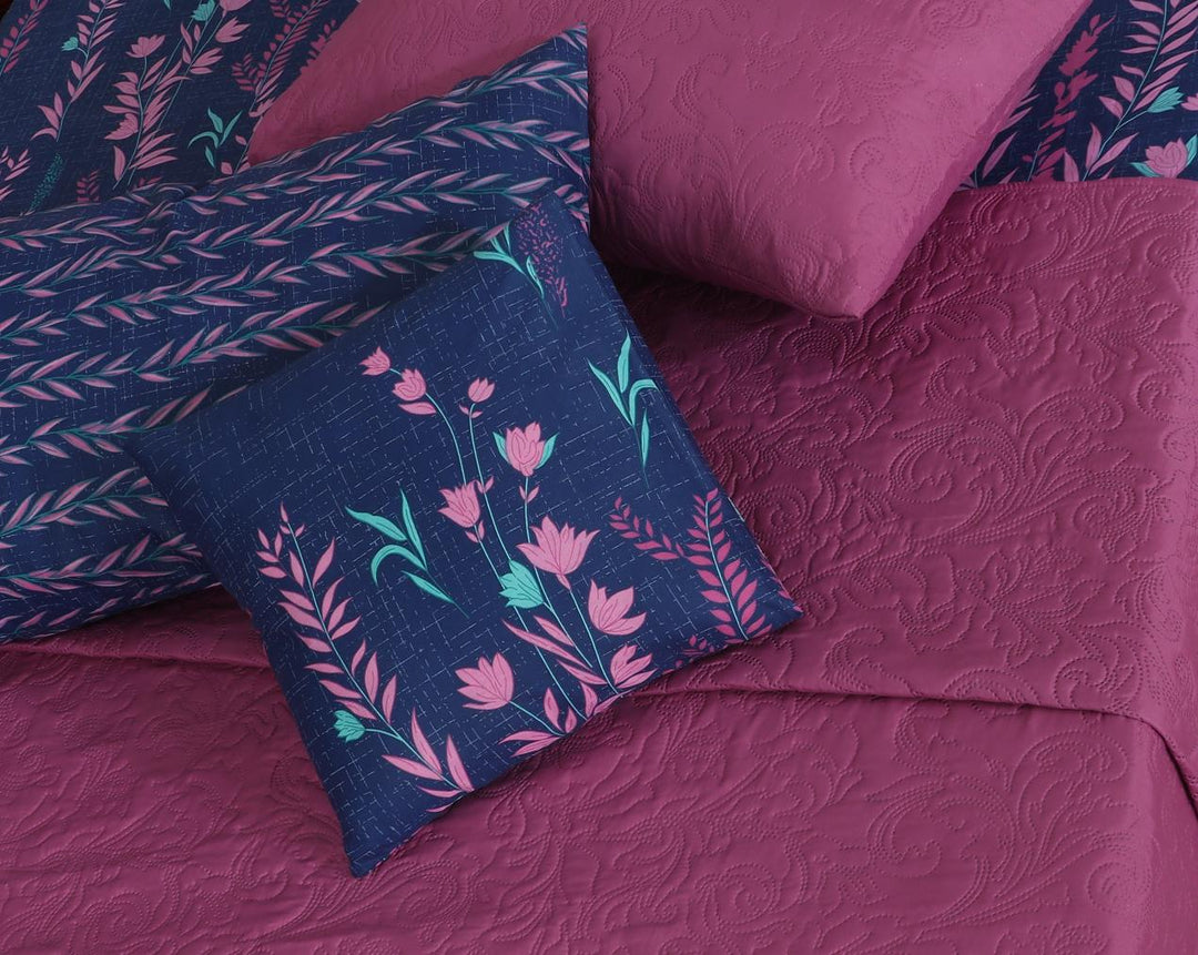 BAXTER PURPLE Winter Comforter Set- 8 Pcs