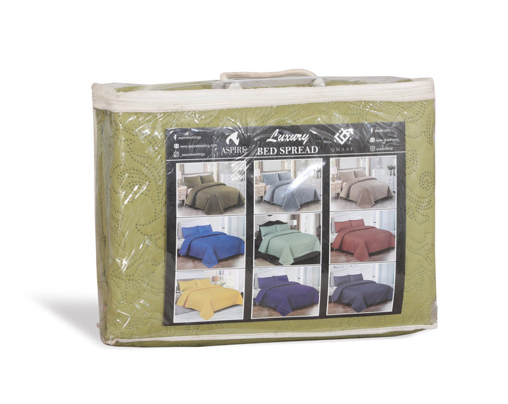 S.GREEN BEDSPREAD SET - 3 PCS (PREMIUM)