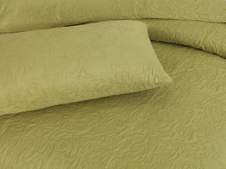S.GREEN BEDSPREAD SET - 3 PCS (PREMIUM)