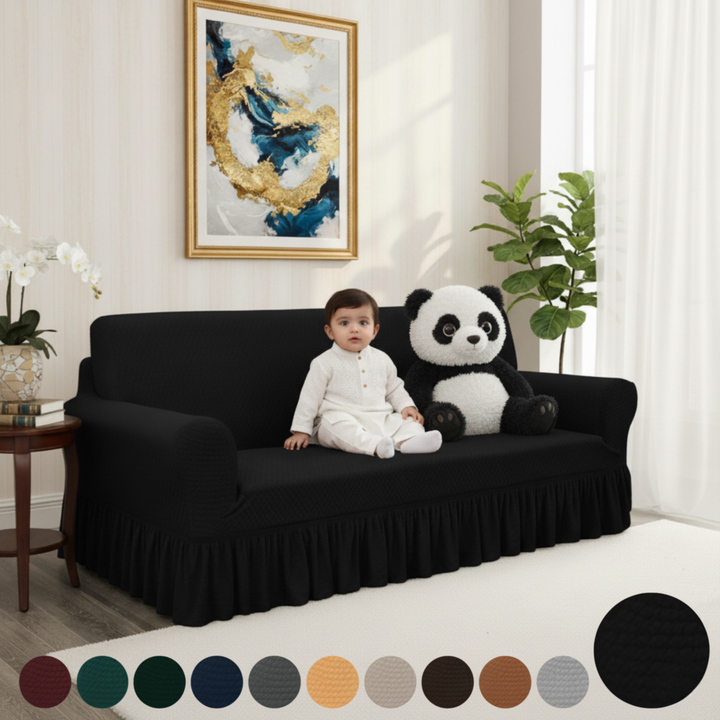 BLACK TURKISH SOFA COVER