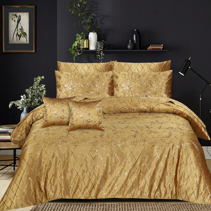 YELLOW VELVET DUVET COVERS SET 8 PCS