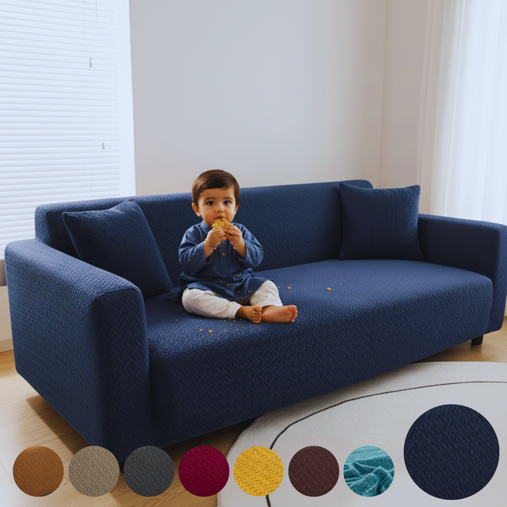 N.BLUE STRIPE JACQUARD SOFA COVER