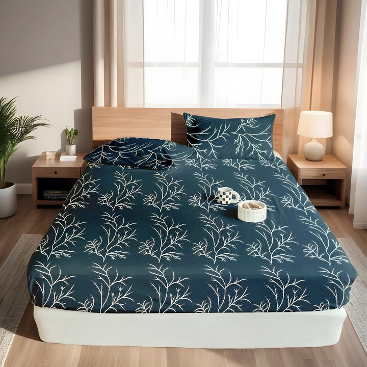 GREY BUNCH FITTED SHEET - (PREMIUM)