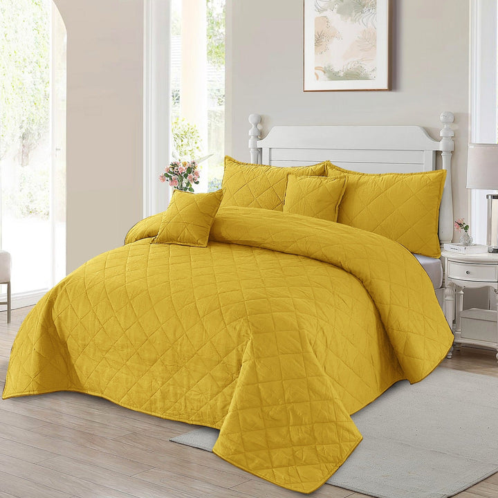 FABRINA Quilted Bedspread Set - 5 Pcs