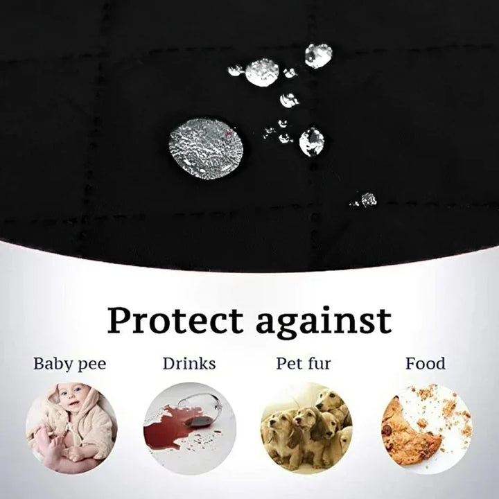 BLACK WATERPROOF QUILTED SOFA COVER