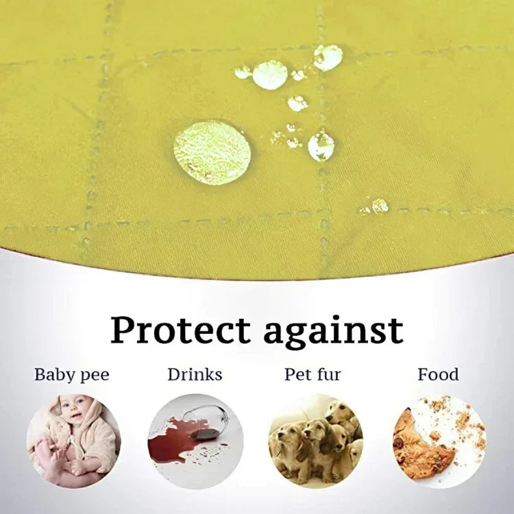 BEIGE WATERPROOF QUILTED SOFA COVER