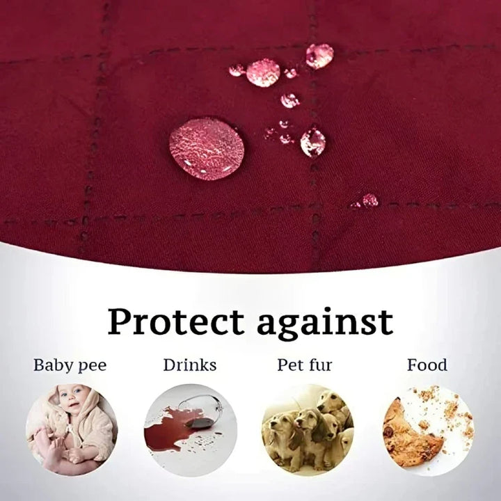 MAROON WATERPROOF QUILTED SOFA COVER
