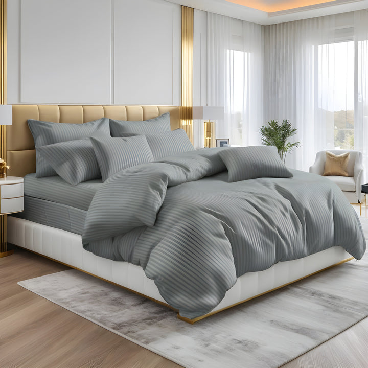 SILVER STRIPE  RAZAI SET - 8 PCS