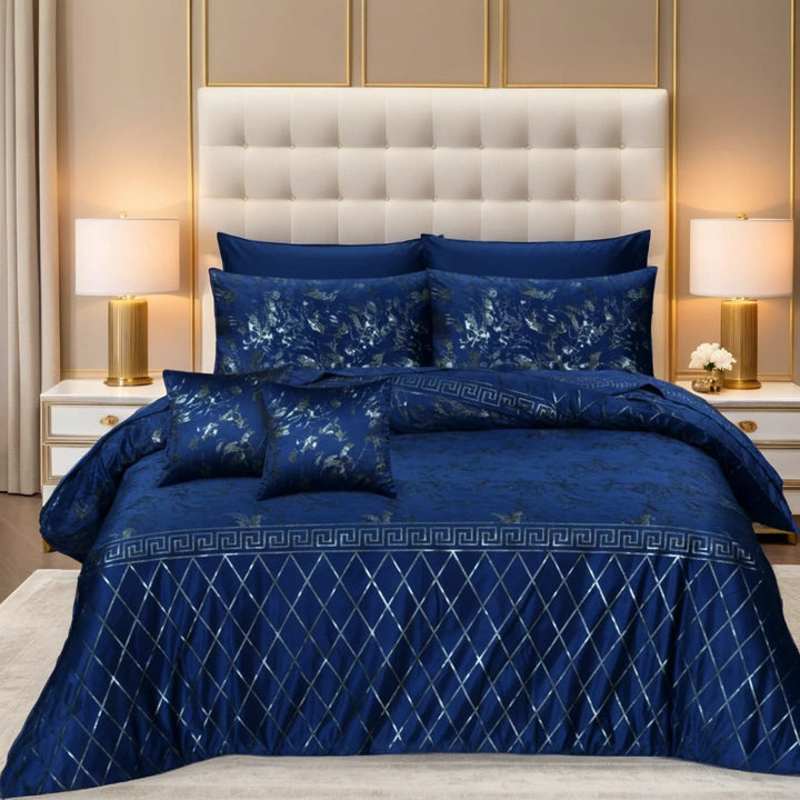 BLUE  VELVET DUVET COVERS SET 8 PCS