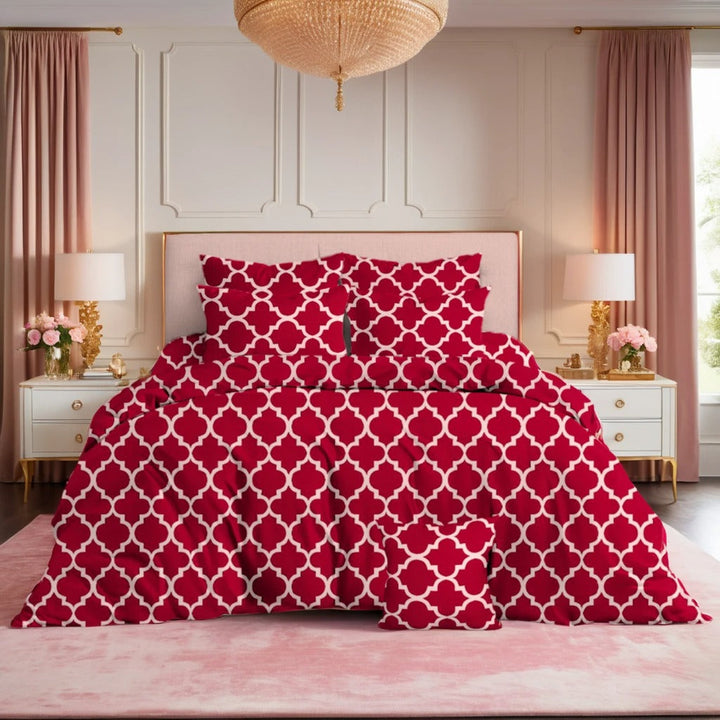 RED PENDORA Winter Comforter Set- 7 Pcs