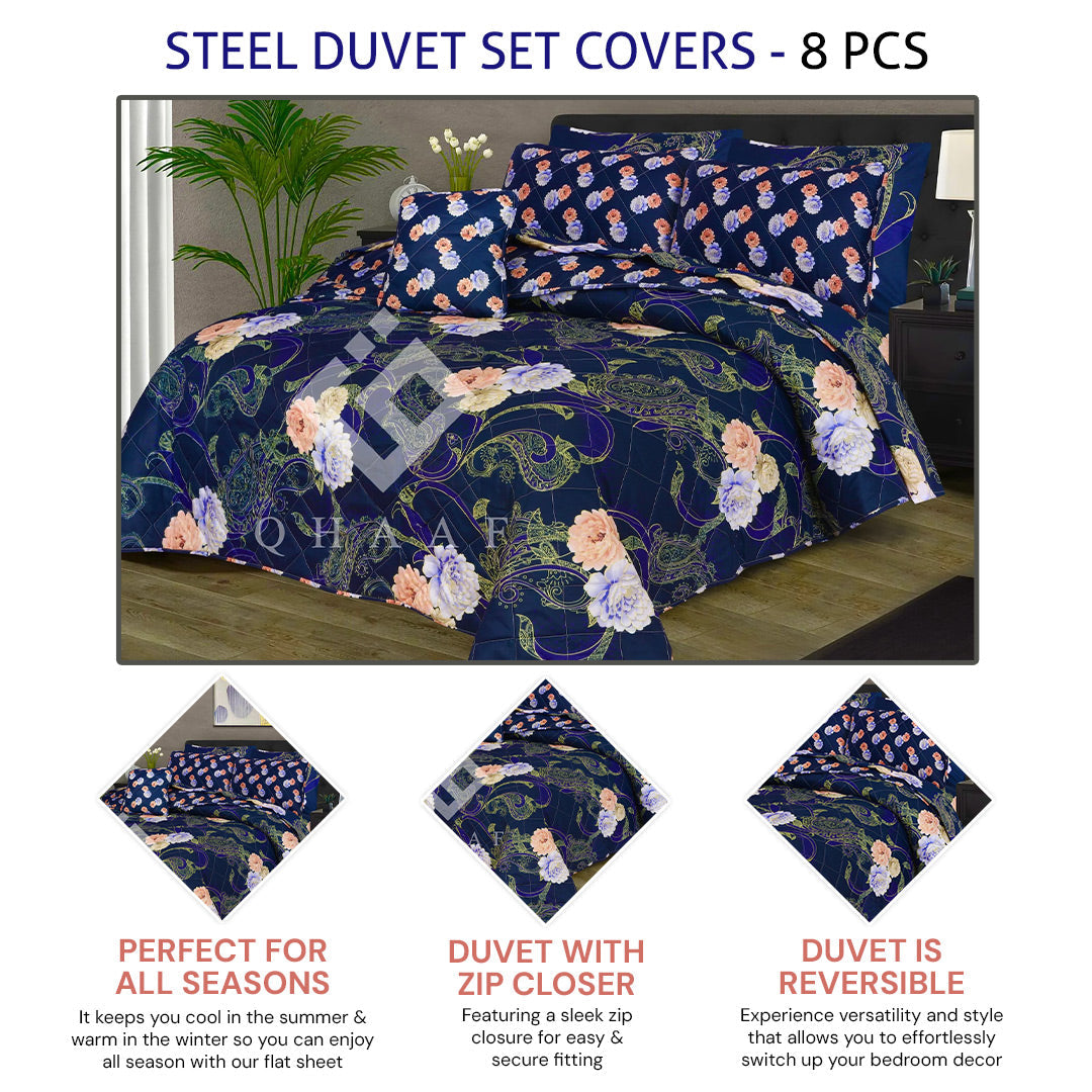 STEEL DUVET COVERS  SET - 8 PCS (PREMIUM)